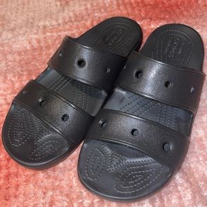 Crocs black slides